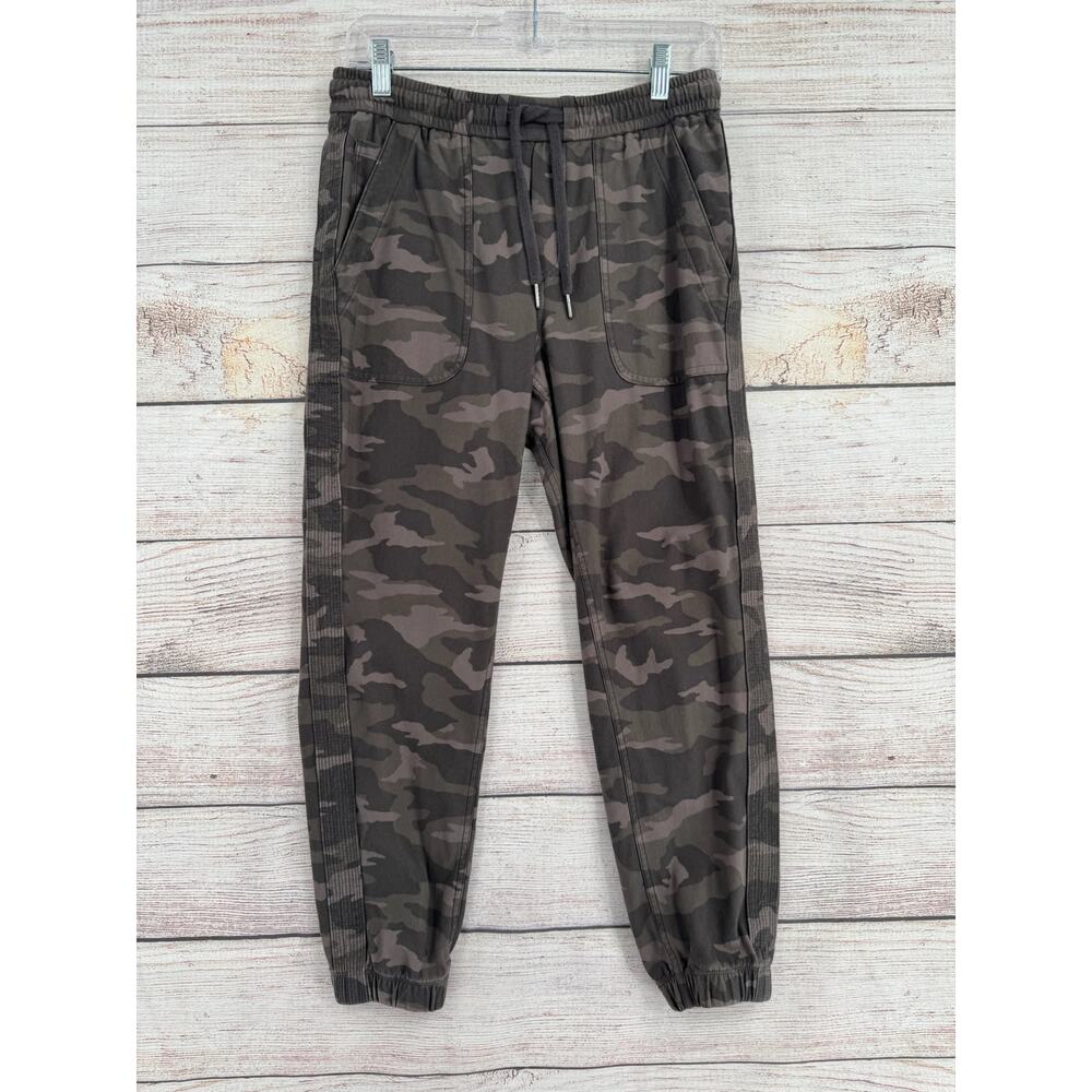 Athleta Camo Farallon Jogger Pants Womens 4P Green Gray Stretch Drawstring